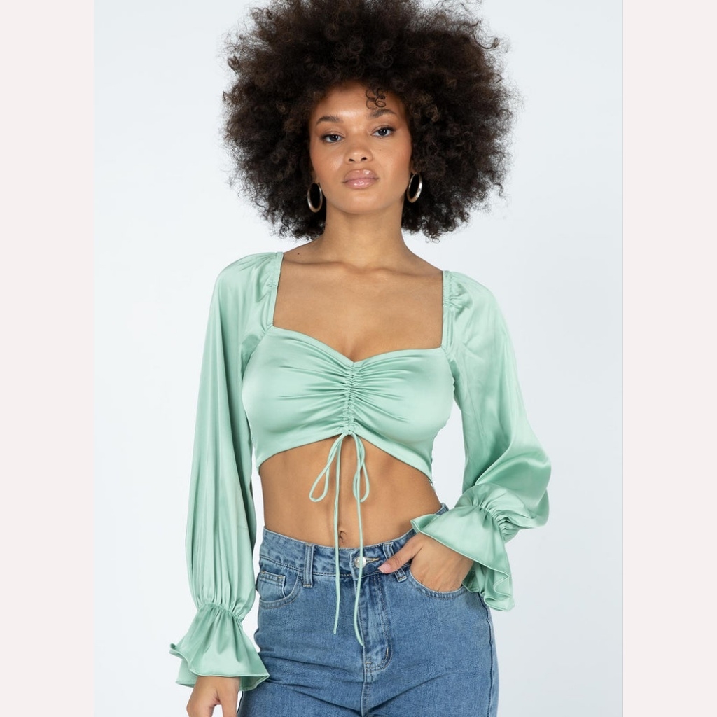 Princess Polly Jolie Long Sleeve Top Green
